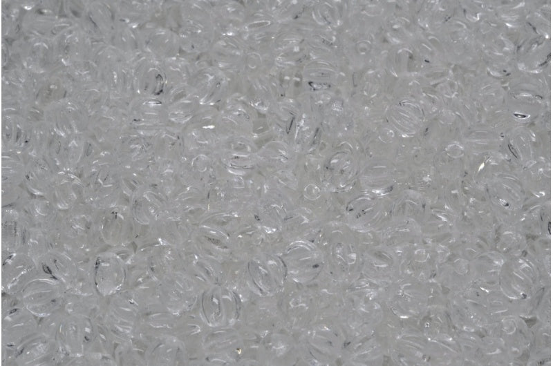 Melon Beads, Crystal (00030), Glass, Czech Republic