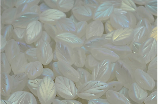 Beech Leaf Beads, Crystal Matte Ab Full (2X Side) (00030-84100-28703), Glass, Czech Republic