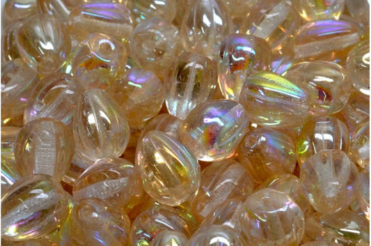 Drop Melon Beads, Crystal 98531 (00030-98531), Glass, Czech Republic