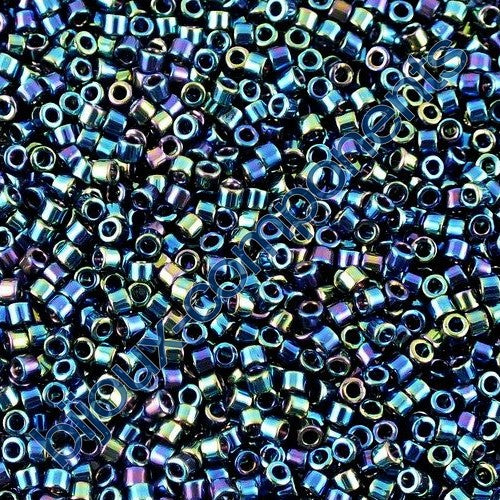 Miyuki DELICA Seed Beads Rocailles, Black AB (# DB0005), Glass, Japan