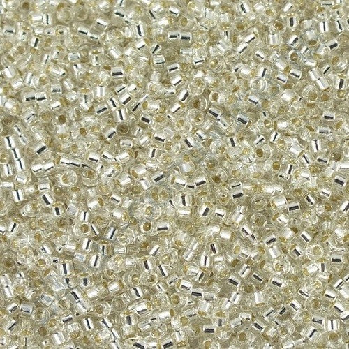 Miyuki Delica Glass Seed Beads, Silver Lined Crystal (#0041), Glass, Japan