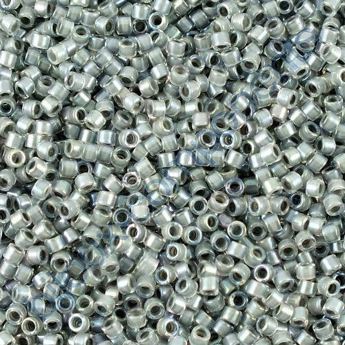 Miyuki DELICA Seed Beads Rocailles, Inside Dyed Grey AB (# DB0081), Glass, Japan