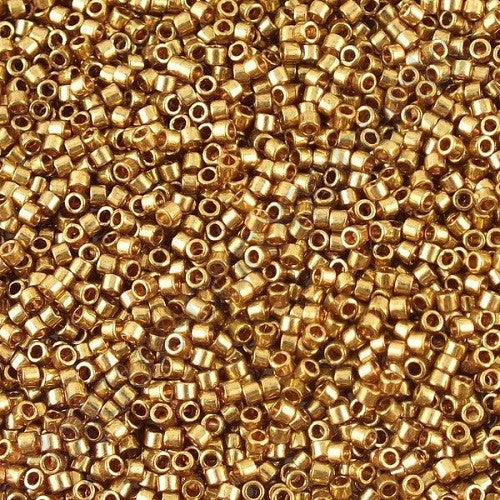 Miyuki DELICA Seed Beads Rocailles, Transp.Lt.Topaz Gold Luster (# DB0115), Glass, Japan