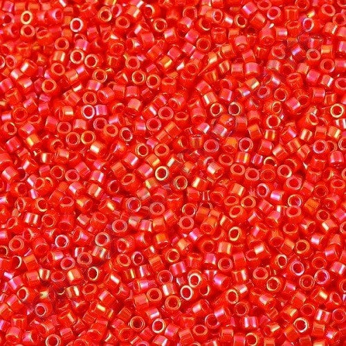 Miyuki DELICA Seed Beads Rocailles, Opaque Coral AB (# DB0159), Glass, Japan