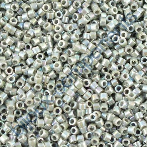 Miyuki DELICA Seed Beads Rocailles, Opaque Grey AB (# DB0168), Glass, Japan