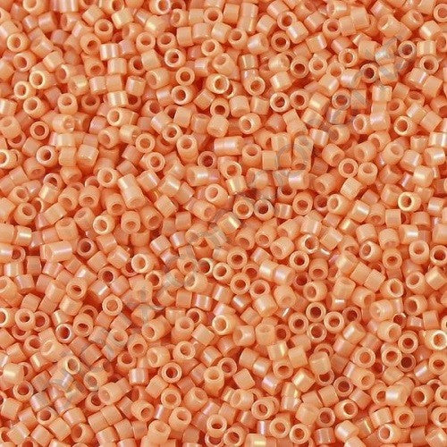 Miyuki Delica Glass Seed Beads, Opaque Peach Luster (#0207), Glass, Japan
