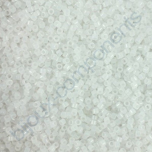 Miyuki DELICA Seed Beads Rocailles, Opal White (# DB0220), Glass, Japan