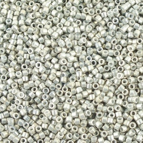 Miyuki DELICA Seed Beads Rocailles, Opaque Gold Luster Gray (# DB0251), Glass, Japan