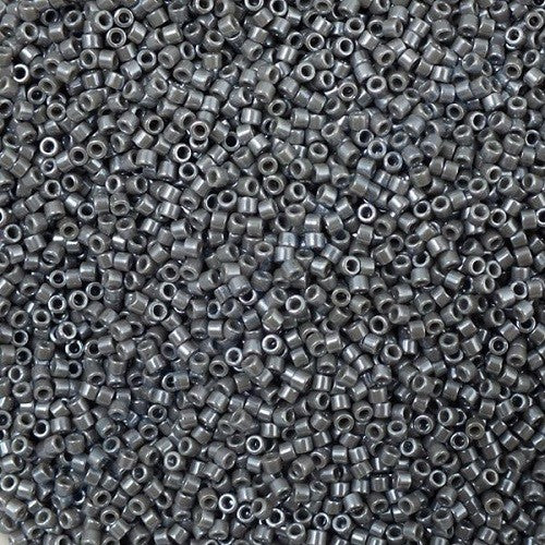 Miyuki DELICA Seed Beads Rocailles, Opaque Dark Grey Luster (# DB0268), Glass, Japan