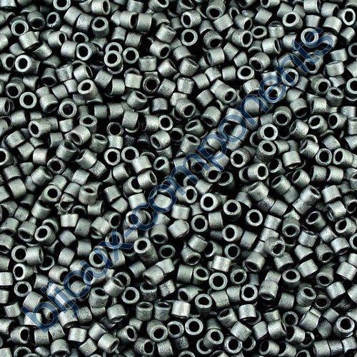 Miyuki DELICA Seed Beads Rocailles, Matte Metallic Charcoal Grey (# DB0306), Glass, Japan