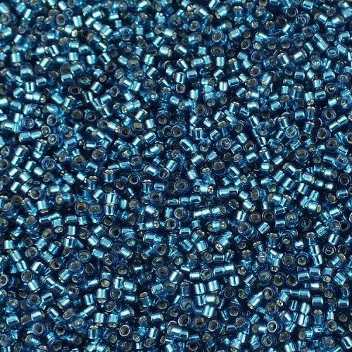 Miyuki DELICA Seed Beads Rocailles, Silver Lined Blue Zircon Dyed (# DB0608), Glass, Japan