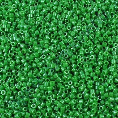 Miyuki DELICA Seed Beads Rocailles, Opaque Kelly Green Dyed (# DB0655), Glass, Japan