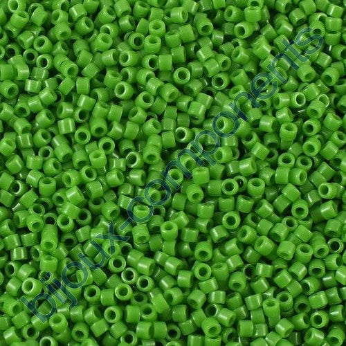 Miyuki DELICA Seed Beads Rocailles, Opaque Green (# DB0724), Glass, Japan