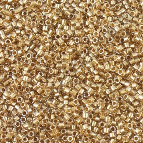 Miyuki DELICA Seed Beads Rocailles, Sparkling Lt.Bronze Lined Crystal (# DB0907), Glass, Japan