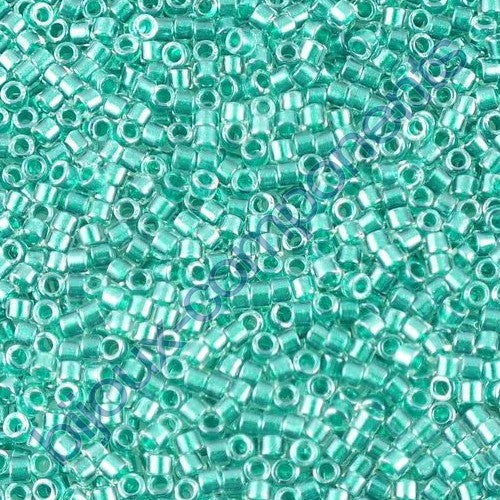 Miyuki DELICA Seed Beads Rocailles, Sparkling Teal Lined Crystal (# DB0918), Glass, Japan