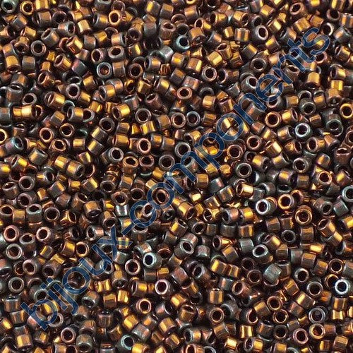 Miyuki DELICA Seed Beads Rocailles, Metallic Dark Copper Iris (# DB1002), Glass, Japan
