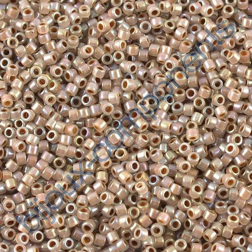 Miyuki DELICA Seed Beads Rocailles, Opal Inside Dyed Cocoa AB (# DB1749), Glass, Japan