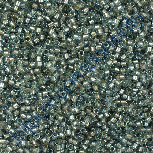 Miyuki DELICA Rocailles, Fancy Lined Blue Silver (#DB2379), Glas, Japan