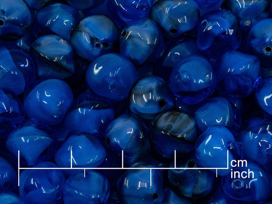 OUTLET 10 grams Pressed Beads, blue (), Glass, Czech Republic