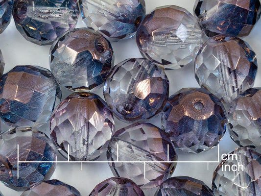 OUTLET 250g Fire Polished Round Faceted Beads, 14 mm, Crystal Luster Bronz Half Coated (151-19001-14x14-00030-14215)