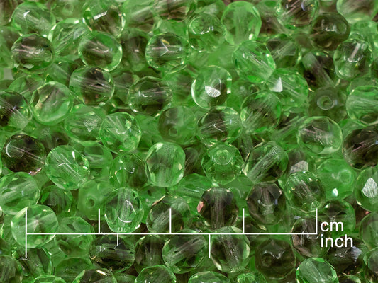 アウトレット 10グラム ファセットラウンドファイアポリッシュビーズ、6 x 6 mm、27501（27501）、ガラス、チェコ共和国