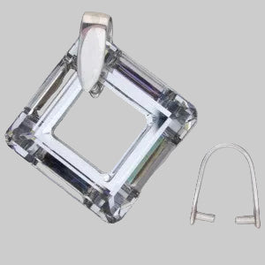 Pendant Snap on Bail without Loop, approx. 18x5 mm, Sterling Silver 925