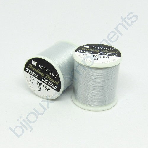 Miyuki Nylon Beading Thread, Silver (3), Glass, Japan