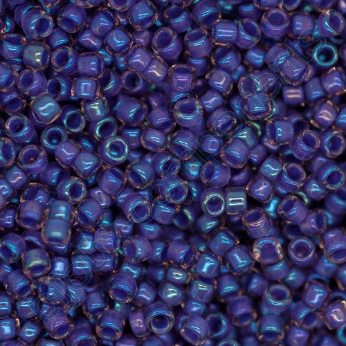 TOHO Round Seed Beads Rocailles, Inside Color Rainbow Rosaline Opaque Purple Lined (# 928), Glass, Japan