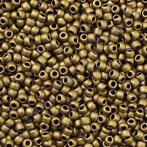 TOHO Round Seed Beads Rocailles, Matte Bronze (# 221F), Glass, Japan