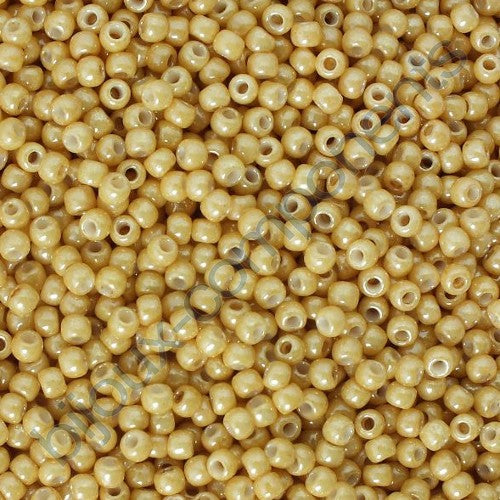 TOHO Round Seed Beads Rocailles, Opaque Lustered Dark Beige (# 123D), Glass, Japan