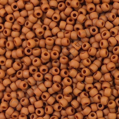 TOHO Round Seed Beads Rocailles, Opaque Frosted Terra Cotta (# 46Lf), Glass, Japan