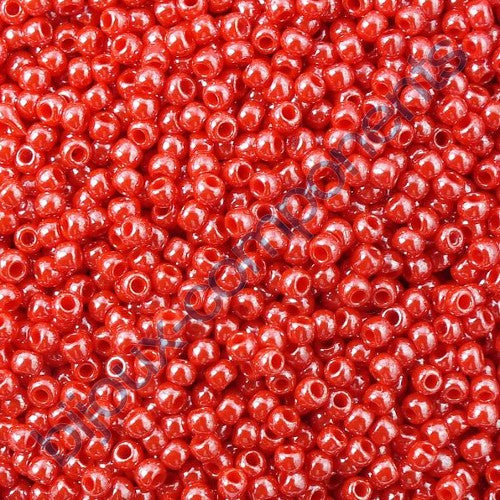 TOHO Round Seed Beads Rocailles, Opaque Lustered Cherry (# 125), Glass, Japan