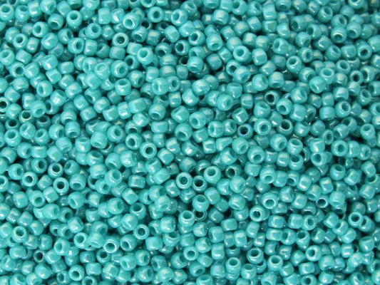 TOHO Round Seed Beads Rocailles, Opaque Rainbow Turquoise (# 413), Glass, Japan