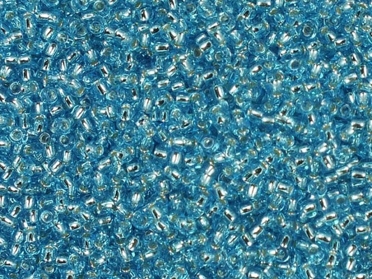 TOHO Round Seed Beads Rocailles, Silver Lined Aquamarine (# 23), Glass, Japan