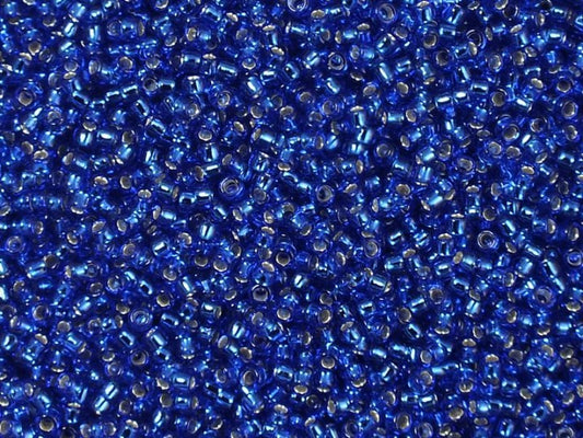 TOHO Round Seed Beads Rocailles, Silver Lined Cobalt (# 28), Glass, Japan