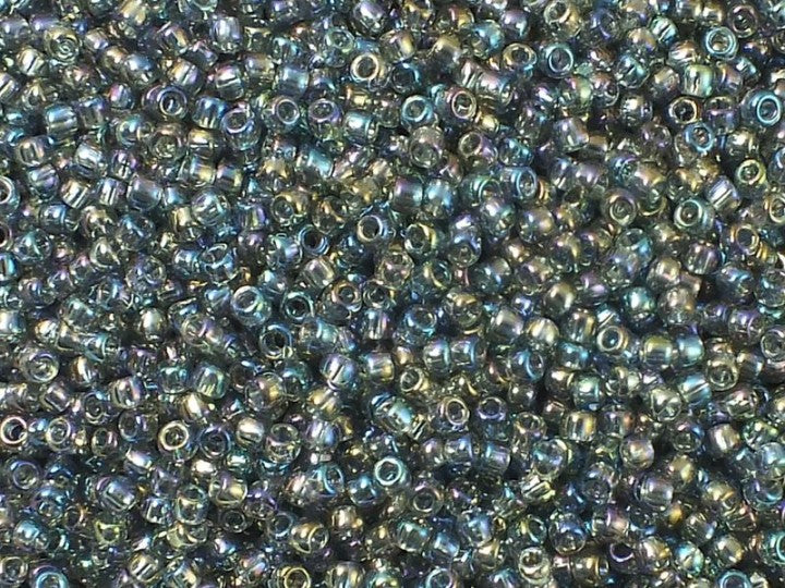 TOHO Round Seed Beads Rocailles, Trans Rainbow Gray (# 176B), Glass, Japan