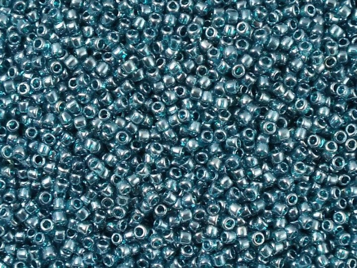 TOHO Round Seed Beads Rocailles, Trans Lustered Teal (# 108Bd), Glass, Japan