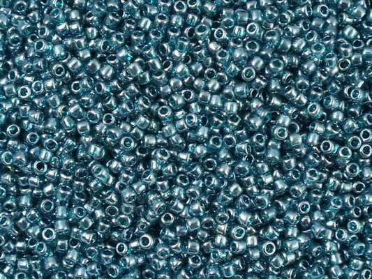 TOHO Round Seed Beads Rocailles, Trans Lustered Teal (# 108Bd), Glass, Japan