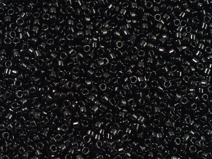 TOHO Treasure Seed Beads Rocailles, Opaque Jet (# 49), Glass, Japan