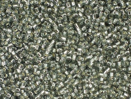 TOHO Treasure Rocailles, Silber gefütterter schwarzer Diamant (), Glas, Japan 