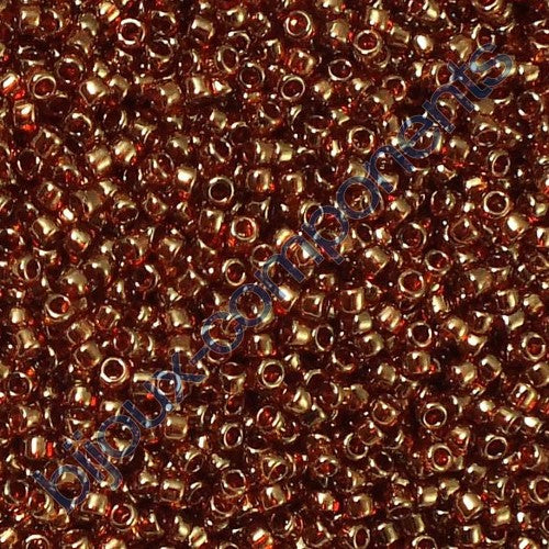 TOHO Round Seed Beads Rocailles, Gold Lustered African Sunset (# 329), Glass, Japan