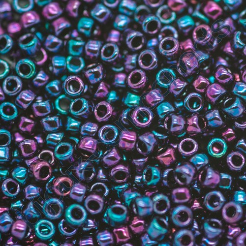 TOHO Round Seed Beads Rocailles, Higher Metallic Pandora (), Glass, Japan