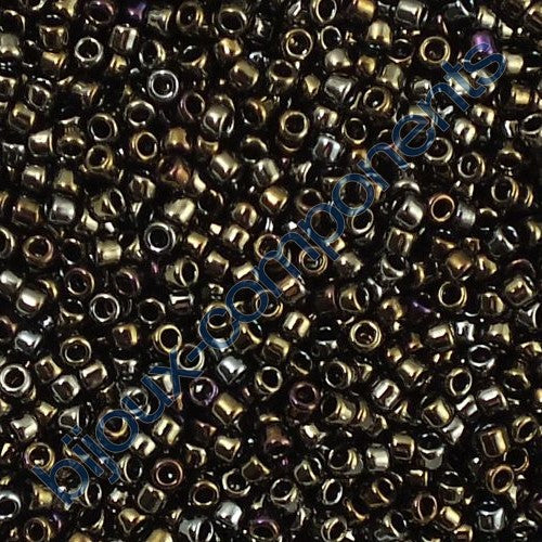 TOHO Round Seed Beads Rocailles, Metallic Iris Brown (# 83), Glass, Japan