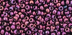 TOHO Round Seed Beads Rocailles, Higher Metallic Dark Amethyst (# 503), Glass, Japan