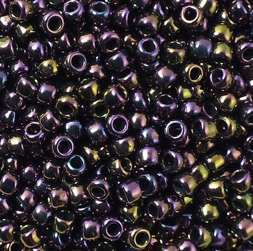 TOHO Round Seed Beads Rocailles, Metallic Iris Purple (# 85), Glass, Japan