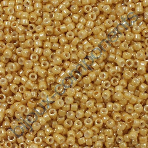 TOHO Round Seed Beads Rocailles, Opaque Lustered Dark Beige (# 123D), Glass, Japan