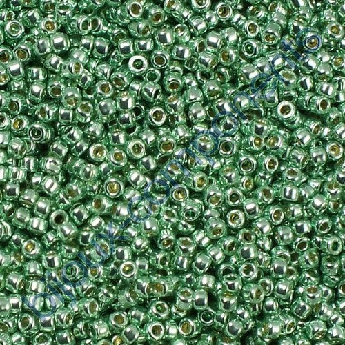 TOHO Round Seed Beads Rocailles, Permanent Finish Galvanized Mint Green (# Pf570), Glass, Japan