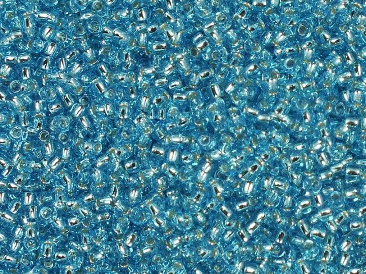 TOHO Round Seed Beads Rocailles, Silver Lined Aquamarine (# 23), Glass, Japan