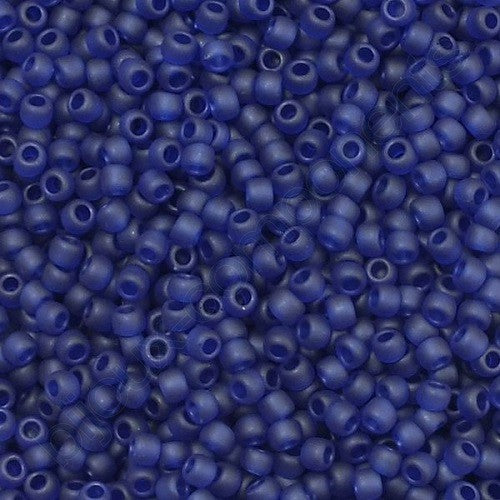 TOHO Round Seed Beads Rocailles, Transparent Frosted Cobalt (# 8Df), Glass, Japan