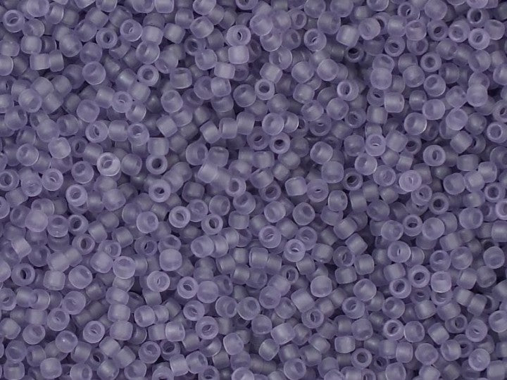 TOHO Round Seed Beads Rocailles, Transparent Frosted Sugar Plum (# 19F), Glass, Japan